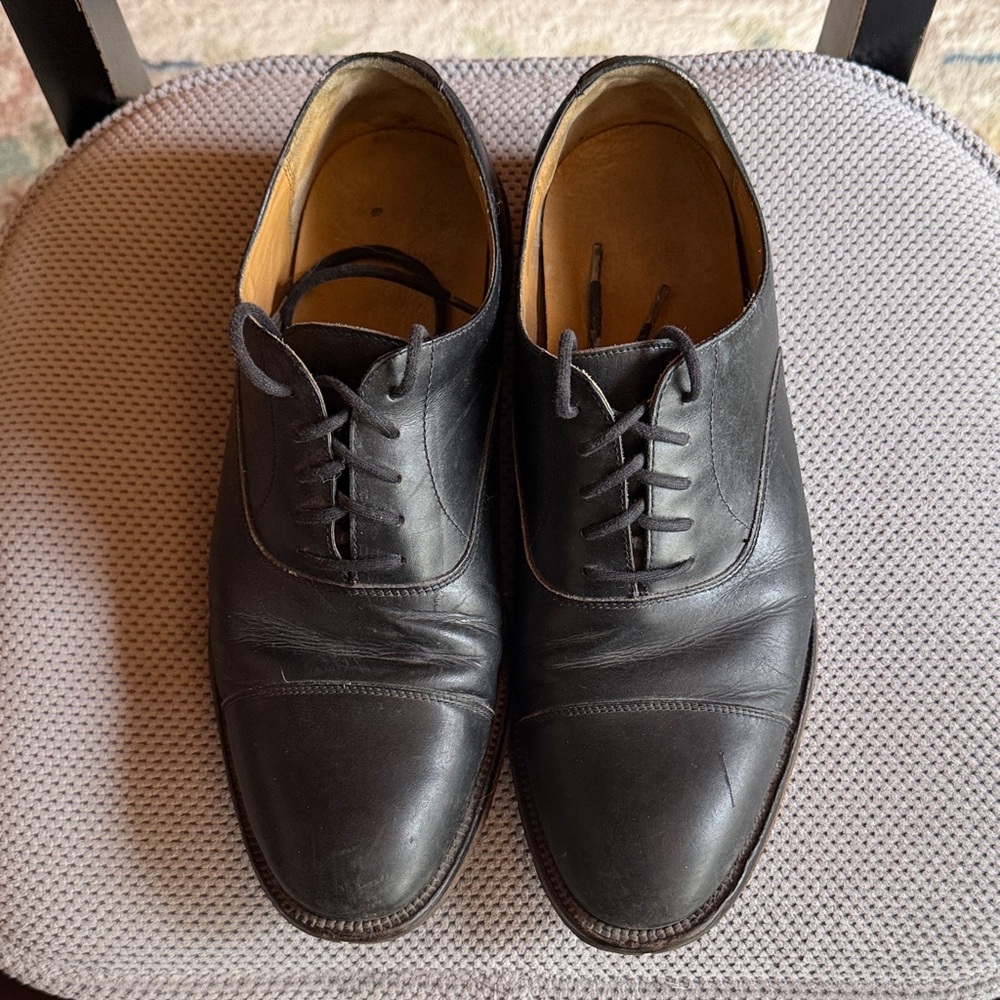 Men’s Land’s End Classic Black Leather Dress Shoes